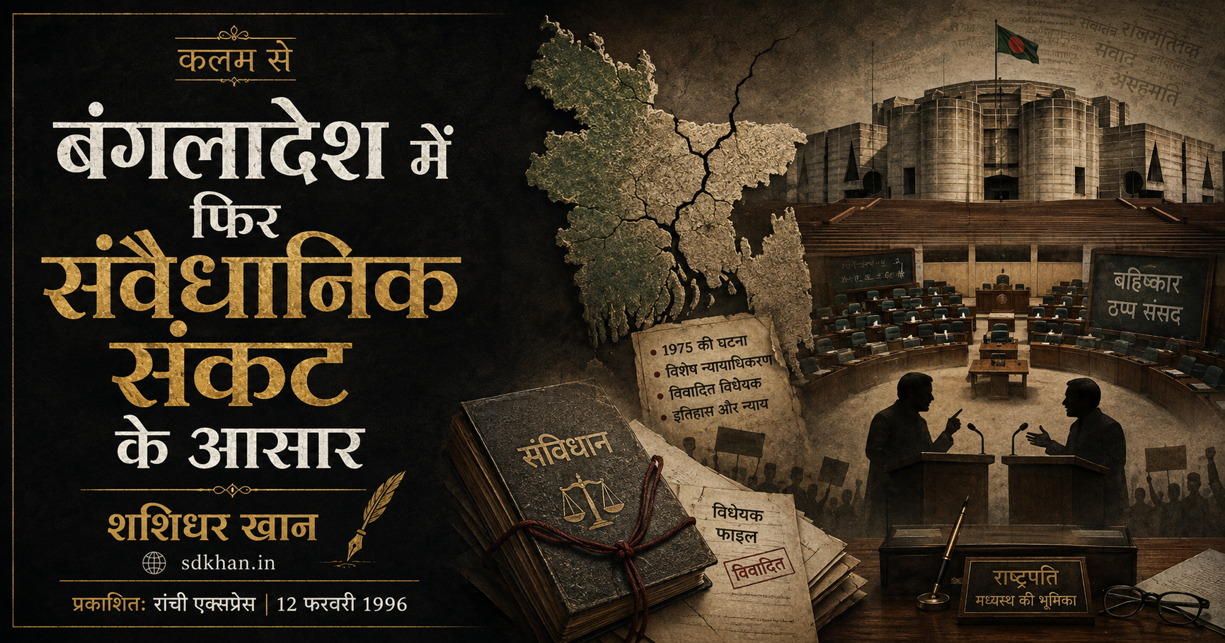 बंगलादेश में फिर संवैधानिक संकट के आसार — archival newspaper scan
