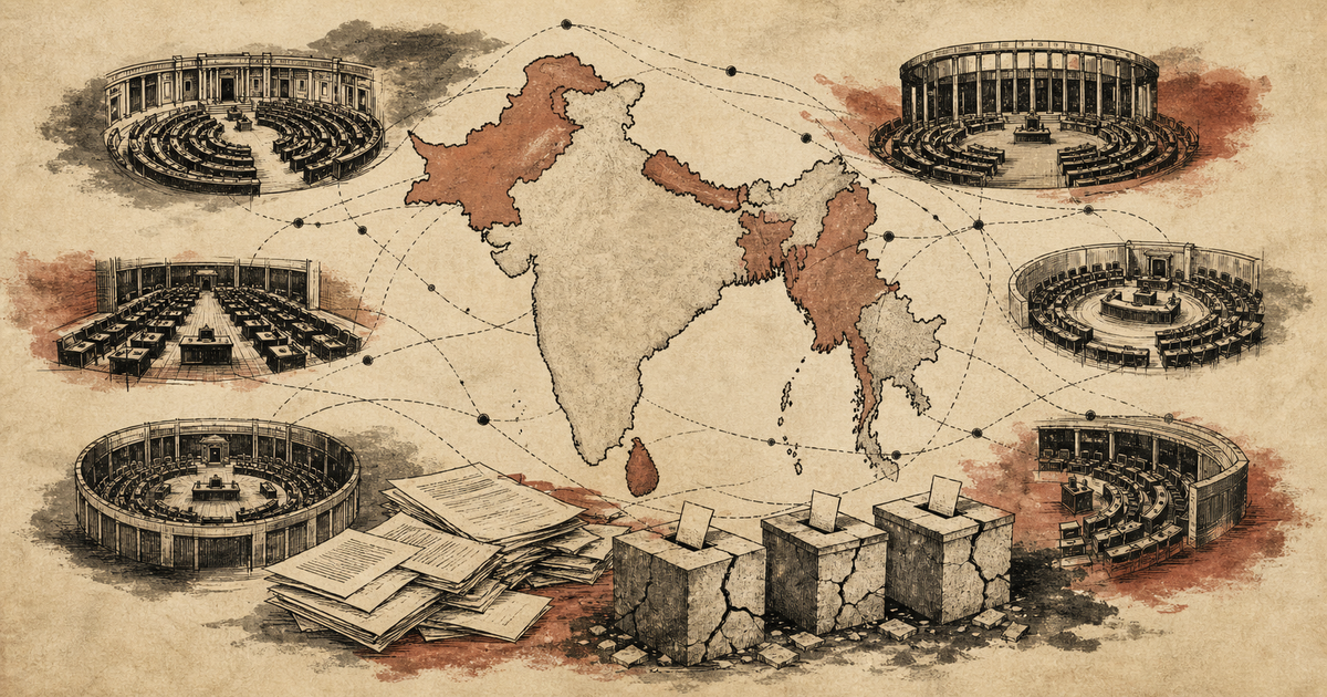 पड़ोसी देशों में छाई है राजनीतिक अस्त-व्यस्तता — अभिलेखीय लेख के लिए संपादकीय चित्र